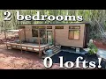 Tiny homes with NO LOFTS NO STAIRS Single floor layouts