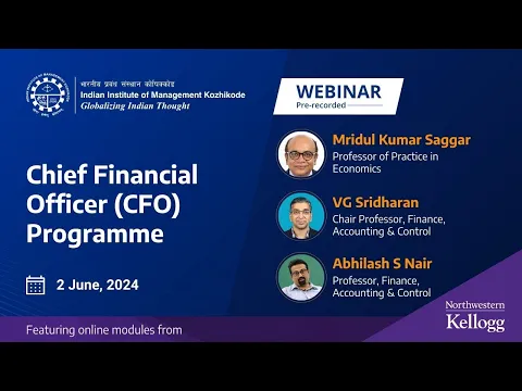 Online Webinar on IIM Kozhikode’s Chief Financial Officer (CFO) Programme