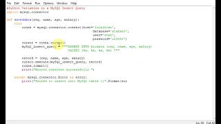 Python Variables in a MySQL Insert Query