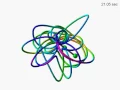 3D Triple pendulum top view computer simulation