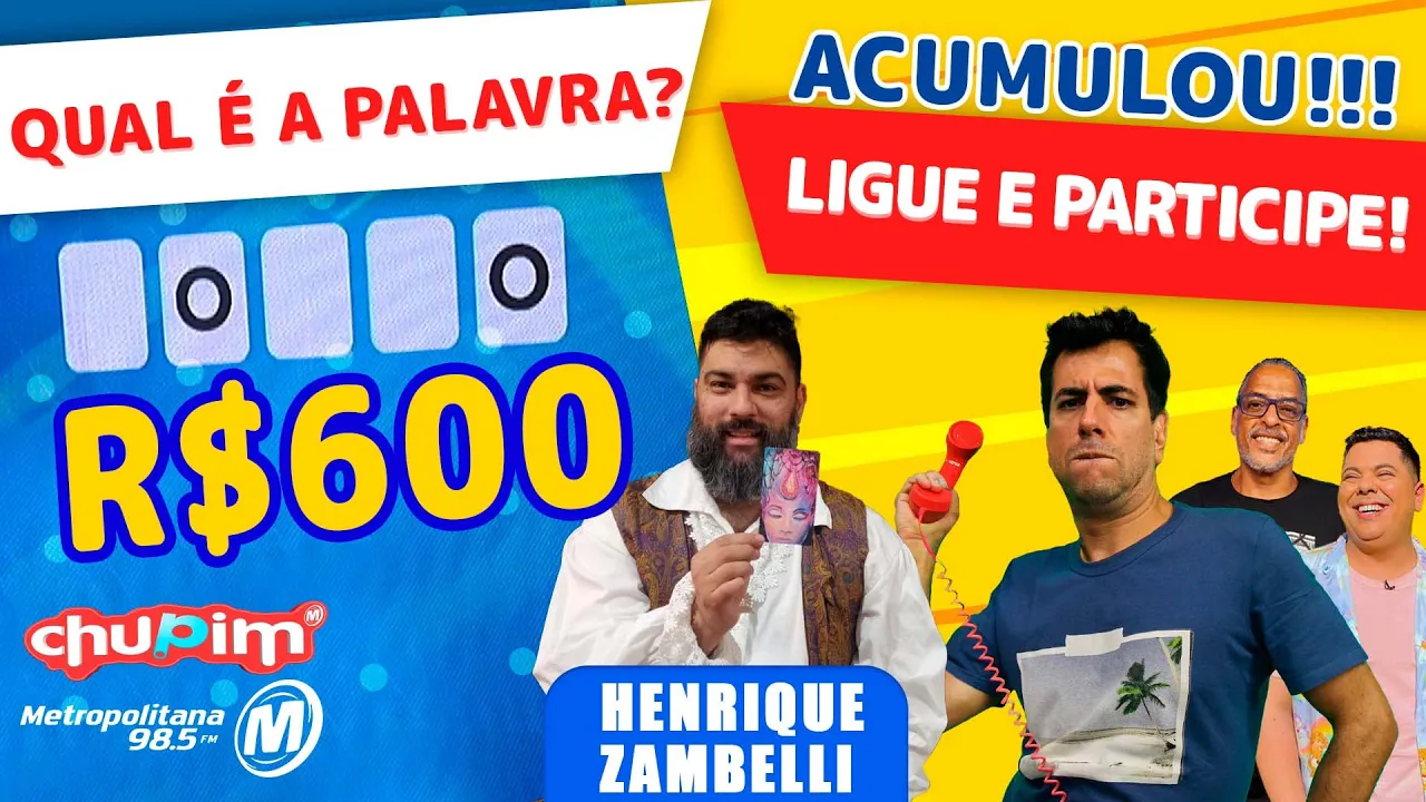 HENRIQUE ZAMBELLI  - PRÊMIO DE 600 REAIS PARA QUEM ACERTAR A PALAVRA MISTERIOSA!!! - 11/08/2023