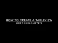 How to create a TableView - Swift