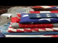 Toland Patriotic Welcome Decorative America Red White Flower Floral Blue US