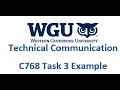 C768 Task 3 WGU Technical Communication