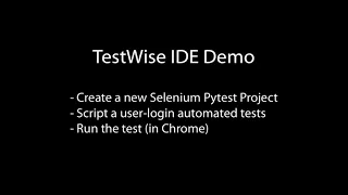 TestWise Create Selenium Pytest Test