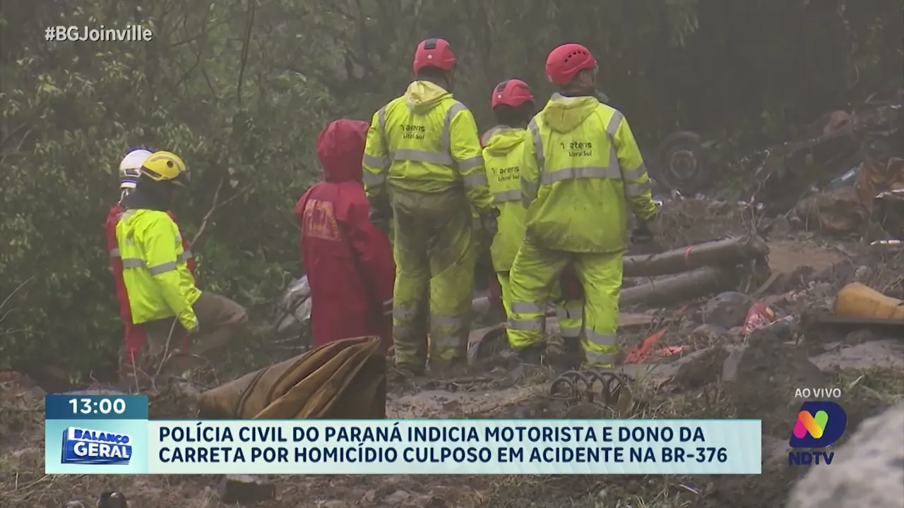 Polícia do Paraná indicia motorista e dono da carreta por homicídio culposo em acidente na BR-376