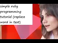 simple ruby programming tutorial replace word in text