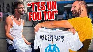 Offrir un maillot de l'OM "Ici c'est Paris" à Marseille - Prank - Les Inachevés