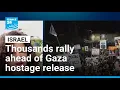 Download Lagu Israelis rally ahead of Gaza hostage release as peace deal takes effect • FRANCE 24 English