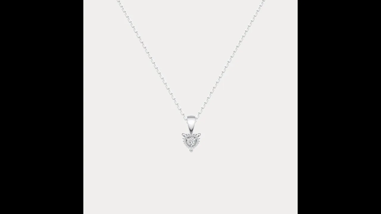 Sterling Silver Round Lab-Grown Diamond Pendant Necklace