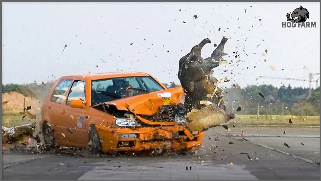 Tragic ! 20 Moments Invasive Animals Wandering On The Road And Colliding With Supercars | Hog Farm