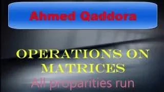 Operation On Matrices Java Project IUG
