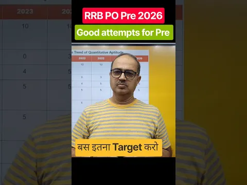 IBPS RRB PO Pre 2026 🔥 Good Attempts + Quant Paper Level | Pre Clear Strategy | Amar Sir #shorts