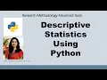 10 Descriptive Statistics Using Python Data analytics data analysis python