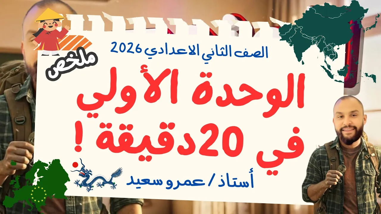 مراجعة الوحدة الاولى| دراسات اجتماعية| تانية اعدادى الترم الاول| في ٢٠ دقيقة| الكينجو 👑👌
