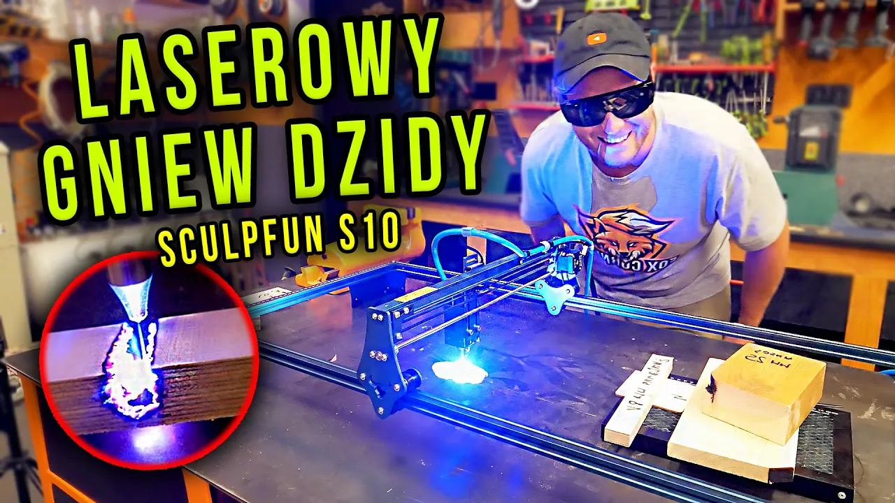 Katuje ogromny laser co tnie cuda, test Sculpfun s10 grawerowanie, cięcie, wypalanie - Fox Corner