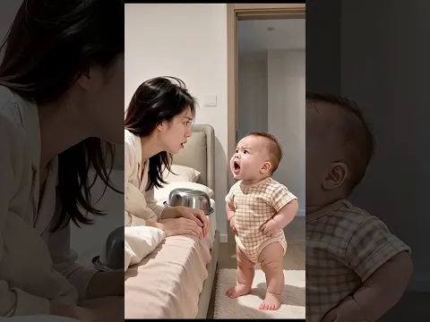 Angry Baby Wakes Up Mom Prank 🤣#funny