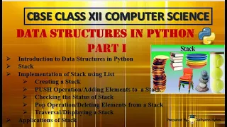 Stack in Python Data Structures in Python Part 1 CBSE Class 12 Computer Science