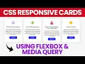 CSS Responsive Card Layout with Flexbox Media Queries HTML CSS Tutorial