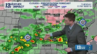 13 ON YOUR SIDE Forecast T-Storms Late Tuesday Severe Risk