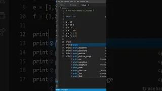 Python program to check how much memory is allocated for each kind of variable
