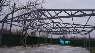 How to Build a 13x8m Steel Hall Construction – Part 4 | Zig-Zag Bracing, Cross Beams & Final Welding