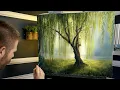 Download Lagu Willow Tree Sunlight Landscape Painting