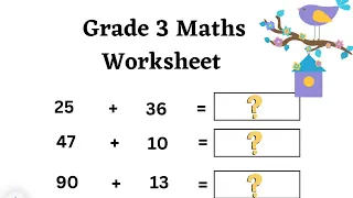 2-Digit Addition Worksheet 3rd Grade Math