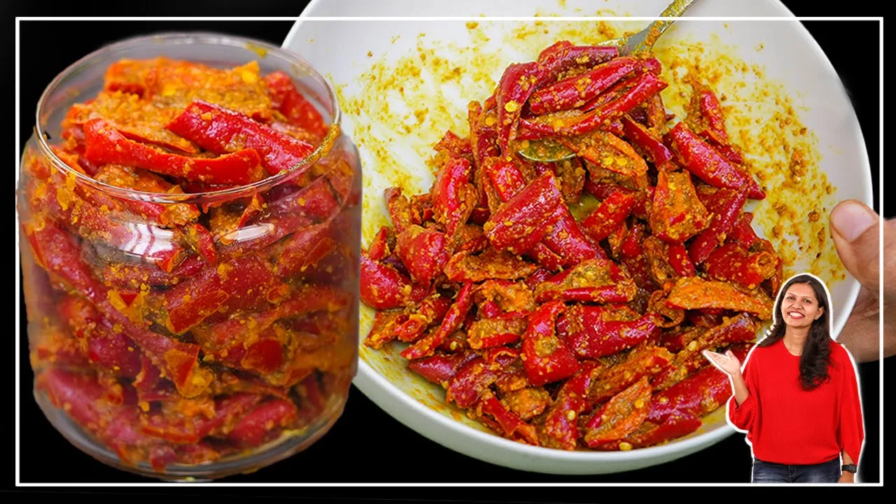           Gujrati mirchi ka achar   Red chilli Pickle  KabitasKitchen