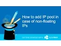 How to add IP pool in case of non-floating IPs