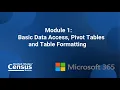 Analyzing Census Data with Excel Module 1 of 6 - Basic Data Access Pivot Tables and Formatting