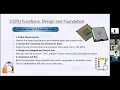 Understanding of Computer System Architecture CPU functions and Parallel Processing