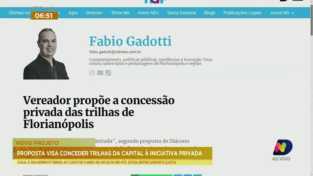 Projeto de lei, em Florianópolis, propõe a privatização de trilhas da cidade