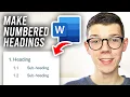 How To Make Numbered Headings Sub Headings In Word - Full Guide