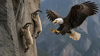هل ينجو الماعز    نسر عملاق يهاجم على حافة منحدر  دندنها