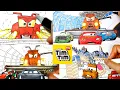 Compilation - Frank Harvester Chases Different Racers CARS Drawing Coloring Pages Tim Tim TV