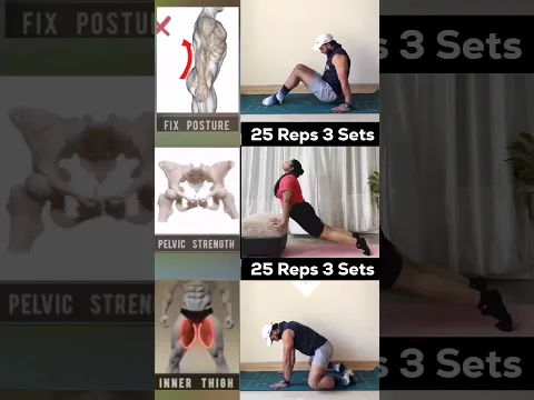 Only 04 Exercise Daily – Fix posture, Pelvic & Thighs Fast 🔥 #shorts