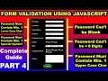 password validation in javascript minimum 8 characters 1 upper case 1 lower case 1 special character