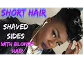 SHORT HAIR WITH SHAVED SIDES AND BLONDE HIGHLIGHTS