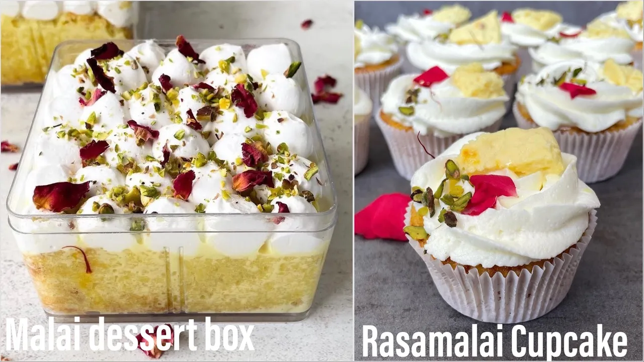 Diwali Special Fusion Desserts Malai Tres letches dessert box   Ras Malai Cupcake   Best Bites