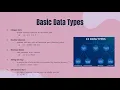 C - Basic Data Types int double bool string char