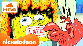 Thumbnail SpongeBob | Satu Momen Kacau dari SETIAP Episode SpongeBob (4 Jam Kegilaan!) | Nickelodeon Bahasa