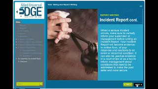 Allied Universal Security Services Note Taking and Report Writing