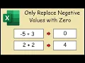 Replacing Negative Values with Zero While Retaining Positive Values in Excel