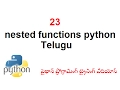23 nested functions python Telugu-vlr training
