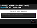Creating a Simple FAQ Section Using Oqtane HTML Text Module