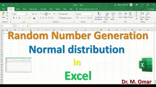 Random Number Generation Normal distribution in Excel