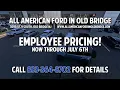 Employee Pricing Continues at All American Ford in Old Bridge
