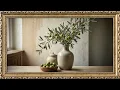 Still Life Painting of Olives TV Art Screensaver 8 Hours Framed Painting TV Wallpaper 4K