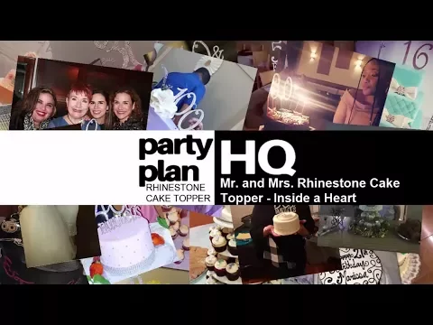 Download MP3 Mr  and Mrs  Rhinestone Cake Topper   Inside a Heart - Party Plan HQ
